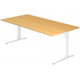 Schreibtisch SPIRIT | Gestell weiss | 200 x 100 cm | Buche