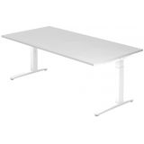 Schreibtisch SPIRIT | Gestell weiss | 200 x 100 cm | Weiß classic