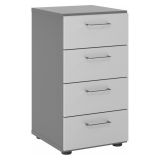Schubladenschrank 2OH SMART | 40 cm breit | Korpus Graphit | Front Lichtgrau