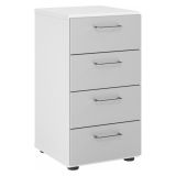 Schubladenschrank 2OH SMART | 40 cm breit | Korpus Weiß classic | Front Lichtgrau