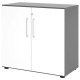 Flügeltürenschrank 2OH SMART | 80 cm breit | Korpus Graphit | Front Weiß classic