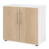 Flügeltürenschrank 2OH SMART | 80 cm breit | Korpus Weiß classic / Front Eiche