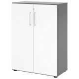 Flügeltürenschrank 3OH SMART | 80 cm breit | Korpus Graphit | Front Weiß classic
