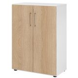 Flügeltürenschrank 3OH SMART | 80 cm breit | Korpus Weiß | Front Eiche