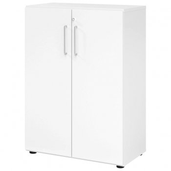 Büroschrank 3 Ordnerhöhen | Breite 80 cm | Sockelgleiter schwarz