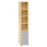 Schubladenschrank 6OH SMART | 40 cm breit | Korpus Ahorn | Front Lichtgrau