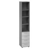 Schubladenschrank 6OH SMART | 40 cm breit | Korpus Graphit | Front Lichtgrau
