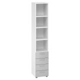 Schubladenschrank 6OH SMART | 40 cm breit | Korpus Wei� classic | Front Lichtgrau 
