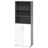 Schrankregal 6OH SMART | 80 cm breit | Korpus Graphit | Front Weiß
