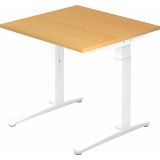 Schreibtisch SPIRIT | Gestell weiss | 80 x 80 cm | Buche
