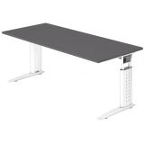 Schreibtisch UNITY | Gestell wei� | 180 x 80 cm | Graphit 