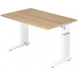 Schreibtisch UNITY | Gestell wei� | 120 x 80 cm | Eiche