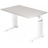 Schreibtisch UNITY | Gestell wei� | 120 x 80 cm | Lichtgrau
