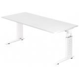 Schreibtisch UNITY | Gestell weiß | 180 x 80 cm | Weiß classic