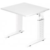Schreibtisch UNITY | Gestell weiß | 80 x 80 cm | Weiß classic
