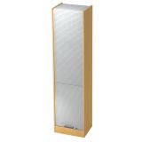 vertikaler Rollladenschrank 5 Ordnerhöhen SOLID | Breite 50 cm | Buche/Silber