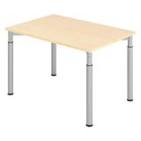 Schreibtisch YAKIRA | Gestell silber | 120 x 80 cm | Ahorn