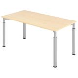 Schreibtisch YAKIRA | Gestell silber | 160 x 80 cm | Ahorn