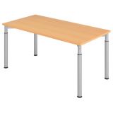Schreibtisch YAKIRA | Gestell silber | 160 x 80 cm | Buche
