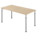 Schreibtisch YAKIRA | Gestell silber | 160 x 80 cm | Eiche