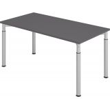Schreibtisch YAKIRA | Gestell silber | 160 x 80 cm | Graphit