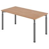 Schreibtisch YAKIRA | Gestell graphit | 160 x 80 cm | Nussbaum hell