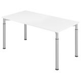 Schreibtisch YAKIRA | Gestell silber | 160 x 80 cm | Weiß classic