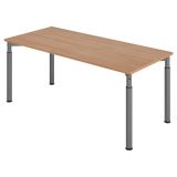 Schreibtisch YAKIRA | Gestell graphit | 180 x 80 cm | Nussbaum hell
