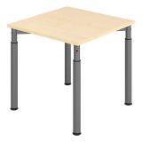Schreibtisch YAKIRA | Gestell graphit | 80 x 80 cm | Ahorn