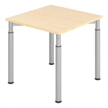 Schreibtisch YAKIRA Breite 80 cm x Tiefe 80 cm | 4-Fuß Gestell silber