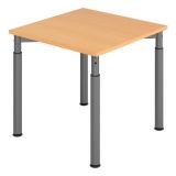 Schreibtisch YAKIRA | Gestell graphit | 80 x 80 cm | Buche