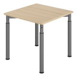 Schreibtisch YAKIRA | Gestell graphit | 80 x 80 cm | Eiche