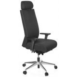 XXL B�rostuhl MAJESTIC | belastbar bis 160 kg | mit Kopfst�tze | Stoff schwarz