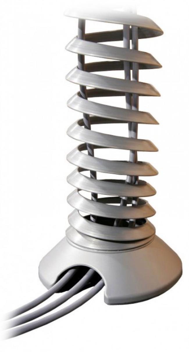 vertikale Kabelspirale aus Kunststoff silber | passend für