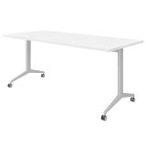 Klapptisch YPSILON | 180 x 80 cm | Wei� classic/Silber