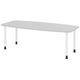 Konferenztisch PROFI mit Rundfüßen | 220 x 103 cm | Lichtgrau/Weiss Konferenztisch PROFI mit Rundfüßen | 220 x 103 cm | Lichtgrau/Weiss