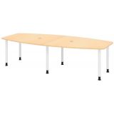 Konferenztisch PROFI mit Rundf��en | 280 x 130 cm | Ahorn/Weiss