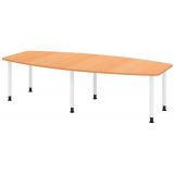 Konferenztisch PROFI mit Rundf��en | 280 x 130 cm | Buche/Weiss