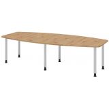 Konferenztisch PROFI mit Rundf��en | 280 x 130 cm | Eiche Rustikal/Silber