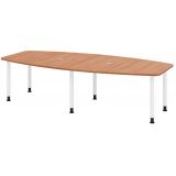 Konferenztisch PROFI mit Rundfüßen | 280 x 130 cm | Nussbaum hell/Weiss Konferenztisch PROFI mit Rundfüßen | 280 x 130 cm | Nussbaum hell/Weiss