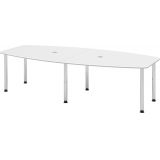 Konferenztisch PROFI mit Rundfüßen | 280 x 130 cm | Weiß classic/Chrom Konferenztisch PROFI mit Rundfüßen | 280 x 130 cm | Weiß classic/Chrom