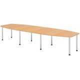 Konferenztisch PROFI mit Rundfüßen | 400 x 130 cm | Buche/Chrom Konferenztisch PROFI mit Rundfüßen | 400 x 130 cm | Buche/Chrom