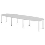 Konferenztisch PROFI mit Rundfüßen | 400 x 130 cm | Lichtgrau/Chrom Konferenztisch PROFI mit Rundfüßen | 400 x 130 cm | Lichtgrau/Chrom