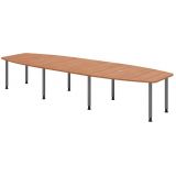 Konferenztisch PROFI mit Rundfüßen | 400 x 130 cm | Nussbaum hell/Graphit Konferenztisch PROFI mit Rundfüßen | 400 x 130 cm | Nussbaum hell/Graphit