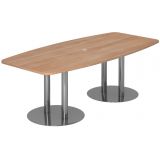Konferenztisch PROFI mit Säulenfüßen | 220 x 103 cm | Nussbaum hell/Chrom Konferenztisch PROFI mit Säulenfüßen | 220 x 103 cm | Nussbaum hell/Chrom