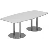 Konferenztisch PROFI mit Säulenfüßen | 220 x 103 cm | Weiss classic/Chrom Konferenztisch PROFI mit Säulenfüßen | 220 x 103 cm | Weiss classic/Chrom