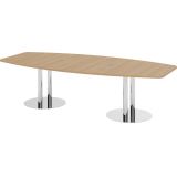 Konferenztisch PROFI mit Säulenfüßen | 280 x 130 cm | Eiche/Chrom Konferenztisch PROFI mit Säulenfüßen | 280 x 130 cm | Eiche/Chrom