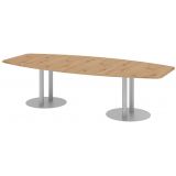 Konferenztisch PROFI mit S�ulenf��en | 280 x 130 cm | Eiche Rustikal/Silber