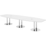 Konferenztisch PROFI mit Säulenfüßen | 400 x 130 cm | Weiß classic/Chrom Konferenztisch PROFI mit Säulenfüßen | 400 x 130 cm | Weiß classic/Chrom
