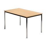 Konferenztisch SOLID | 120 x 80 cm | Gestell chrom | Platte Buche